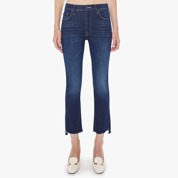 MOTHER Denim - Mother Womens The Insider Crop Step Fray off limits blue 26